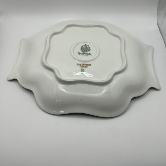 Echt Weimar Kobalt Germany porcelain blue 9 inch gold embellished serving dish - Picture 5 of 11